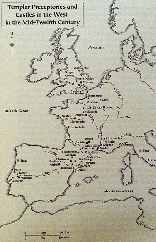 Templar Preceptories (Commanderies) in Europe