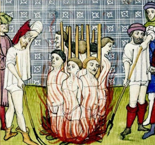 Templars being burned at the stake